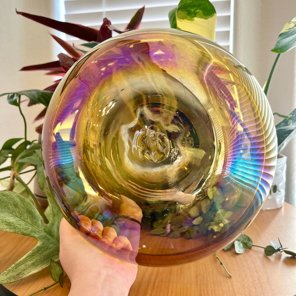 Carnival Glass Vintage Bowl Hand Blown - Picture 3 of 6